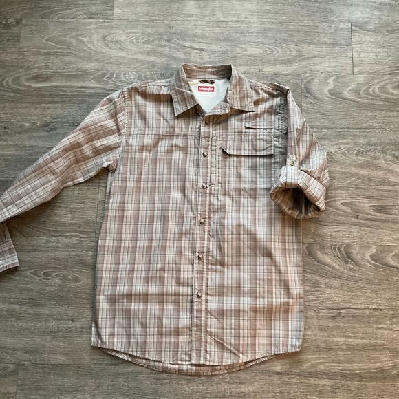 Wrangler Men Button Down Shirt Premium Quality Long Sleeve Utility Size Small‎ - Picture 5 of 7